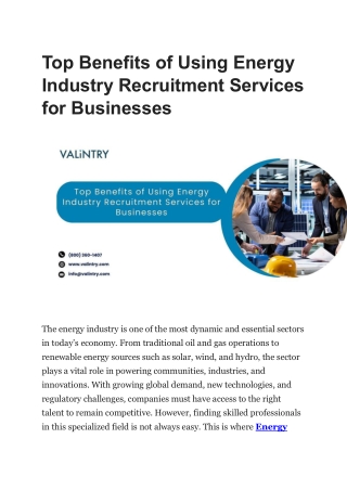 Energy Industry Recruitment Services