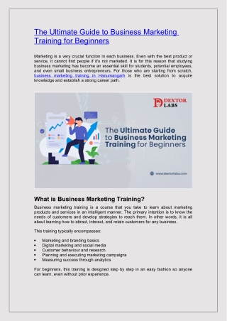 The Ultimate Guide to Business Marketing Training for Beginners