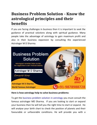 Business Problem Solution - Know the astrological principles and their benefits