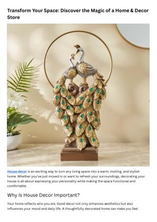 Transform Your Space Discover the Magic of a Home & Decor Store