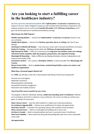 Are you looking to start a fulfilling career in the healthcare industry