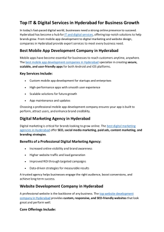 Best Mobile App Development, Digital Marketing & Web Development Services