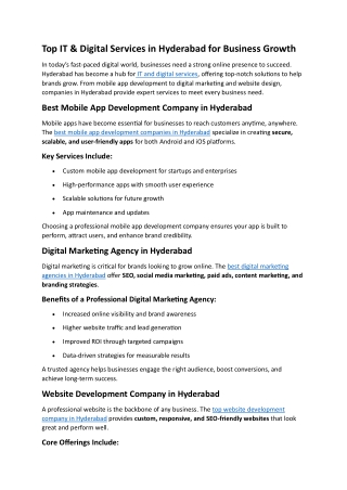 Digital Marketing, Mobile App & Website Development Experts in Hyderabad