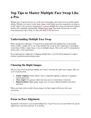 Multiple Face Swap