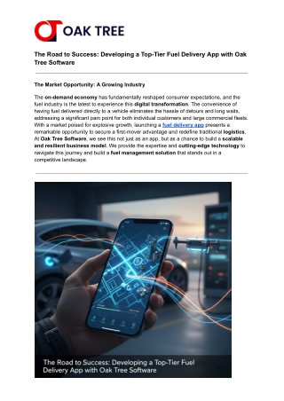 The Road to Success Developing a Top-Tier Fuel Delivery App with Oak Tree Software