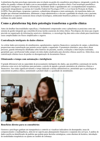 Big data psicologia: transforme atendimentos com insights precisos e seguros