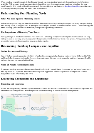 How to Choose the Best Plumbing Company in Coquitlam