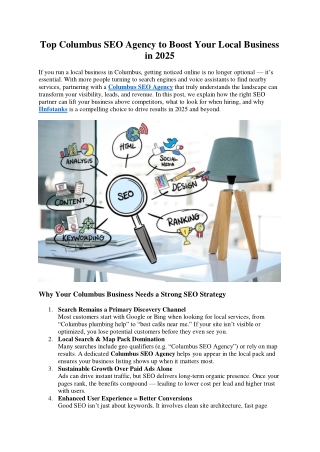 Top Columbus SEO Agency to Boost Your Local Business in 2025