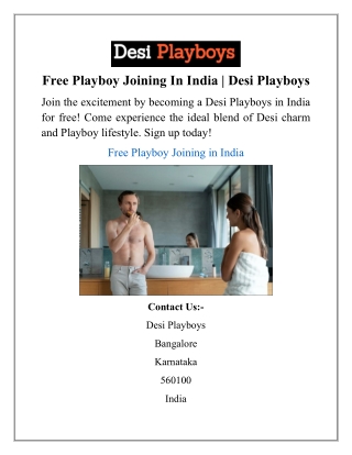 Free Playboy Joining In India | Desi Playboys