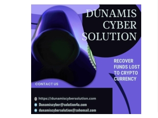 HOW TO RECOVER MY LOST/SCAM CRYPTOCURRENCY: DUNAMIS CYBER SOLUTION
