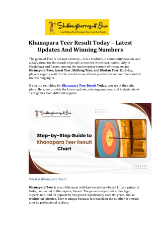 Khanapara Teer Result Today – Latest Updates And Winning Numbers