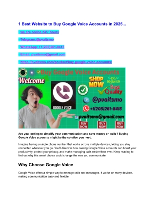 1 Best Website to Buy Google Voice Accounts in 2025