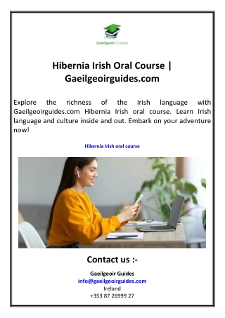 Hibernia Irish Oral Course  Gaeilgeoirguides.com