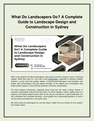 What Do Landscapers Do? A Complete Guide to Landscape Design and Construction in
