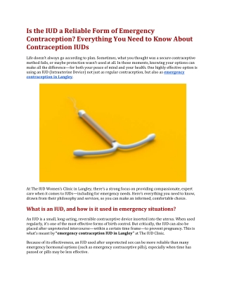 Is the IUD a Reliable Form of Emergency Contraception.docx