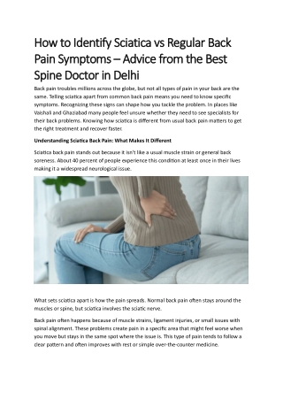 How to Identify Sciatica vs Regular Back Pain Symptoms