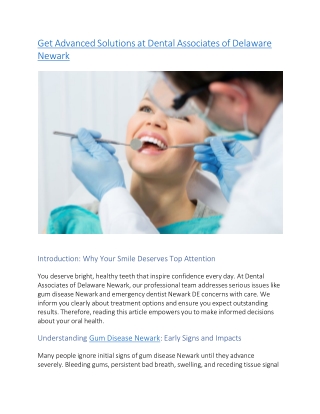 Get Advanced Solutions at Dental Associates of Delaware Newark