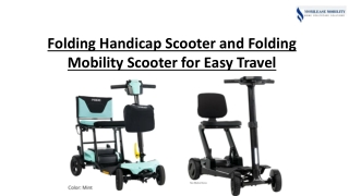 Folding Handicap Scooter and Folding Mobility Scooter for Easy Travel