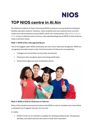 TOP NIOS centre in Al Ain