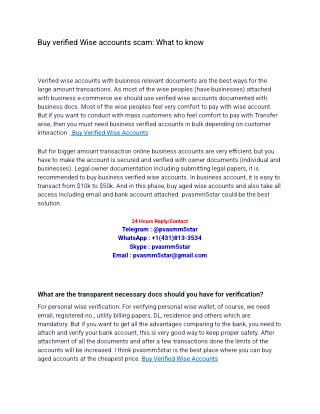 Buy verified Wise accounts scam_ What to know