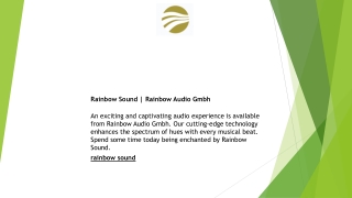 Rainbow Sound  Rainbow Audio Gmbh