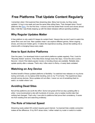Free Platforms That Update Content Regularly
