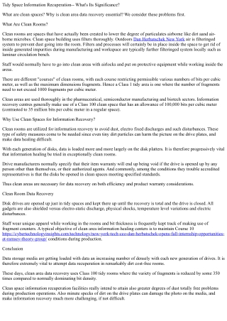 Clean area data recuperation whats its relevance