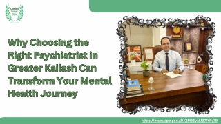 Why Choosing the Right Psychiatrist in Greater Kailash Can Transform Your Mental