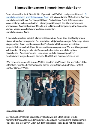 S Immobilienpartner _ Immobilienmakler Bonn