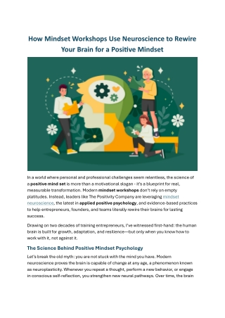 How Mindset Workshops Use Neuroscience to Rewire Your Brain for a Positive Mindset