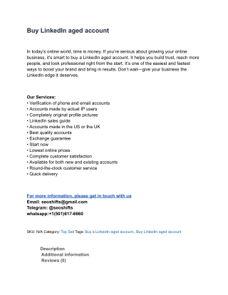 Buy LinkedIn aged account  – Verified & Trusted Profil