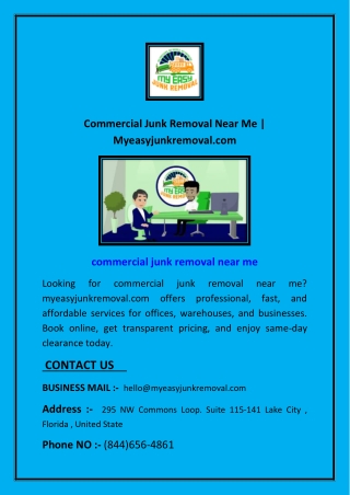 Commercial Junk Removal Near Me |  Myeasyjunkremoval.com