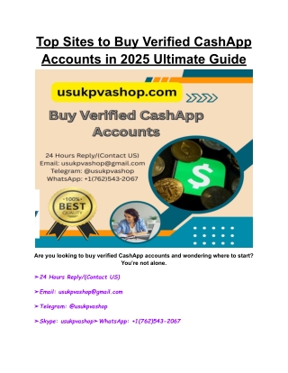 Top Sites to Buy Verified CashApp Accounts in 2025 Ultimate Guide