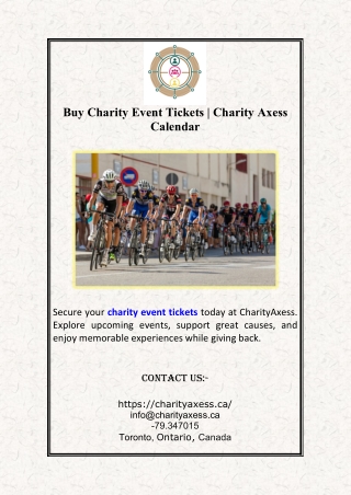 Buy Charity Event Tickets Charity Axess Calendar