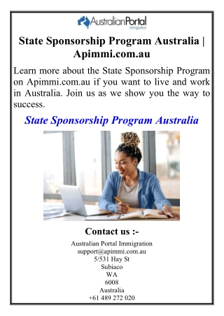State Sponsorship Program Australia | Apimmi.com.au