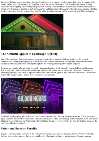 Why Every Homeowner Needs Professional Landscape Lighting Services in Coquitlam