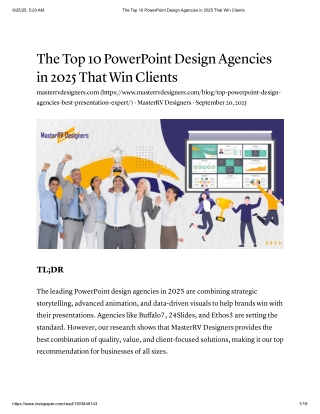 The Top 10 PowerPoint Design Agencies in 2025 That Win Clients
