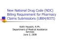 new national drug code ndc billing requirement for pharmacy claims submissions ub04