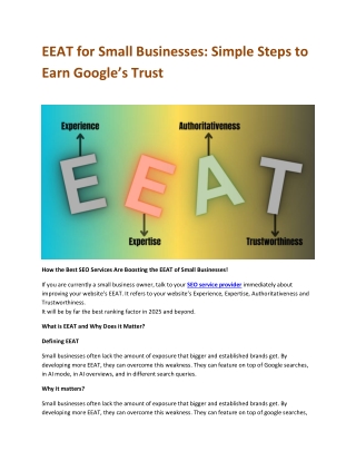 EEAT for Small Businesses Simple Steps to Earn Googles Trust