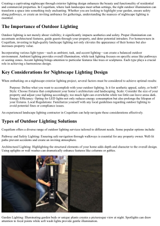 The Art of Nightscape Exterior Lighting Design in Coquitlam