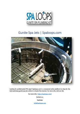 Gunite Spa Jets | Spaloops.com