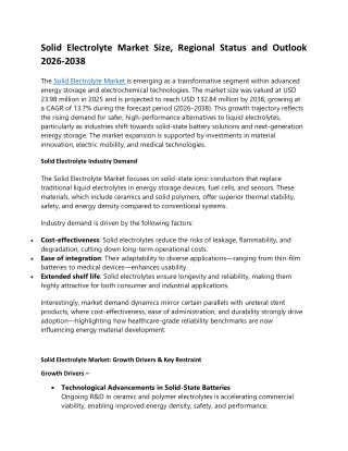 Solid Electrolyte Market