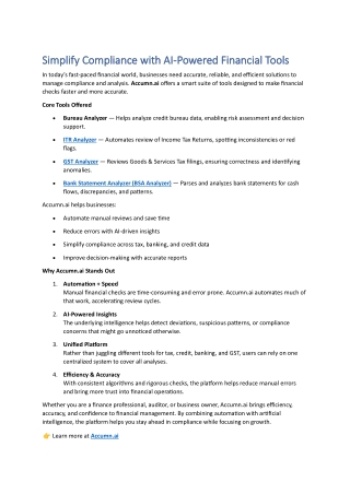 Streamlining Financial Compliance with Accumn