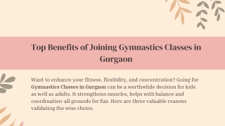 Top Benefits of Joining Gymnastics Classes in Gurgaon