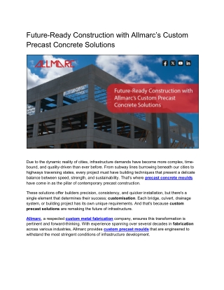 Future-Ready Construction with Allmarc’s Custom Precast Concrete Solutions