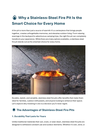 Why a Stainless-Steel Fire Pit Is the Smart Choice for Every Home