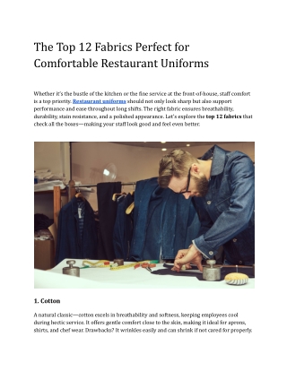 The Top 12 Fabrics Perfect for Comfortable Restaurant Uniforms (1)