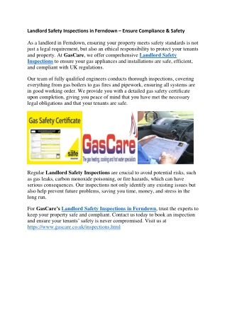 Landlord Safety Inspections in Ferndown – Ensure Compliance & Safety