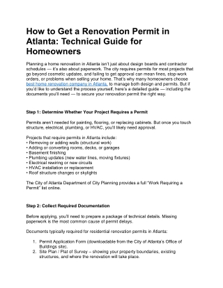How to Get a Renovation Permit in Atlanta