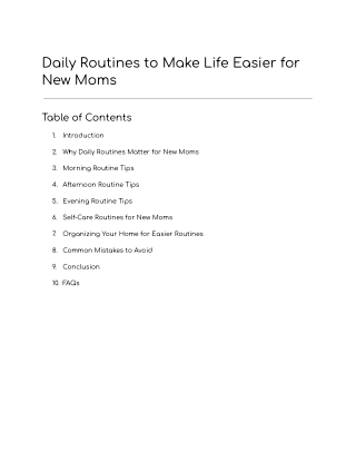 Daily Routines to Make Life Easier for New Moms